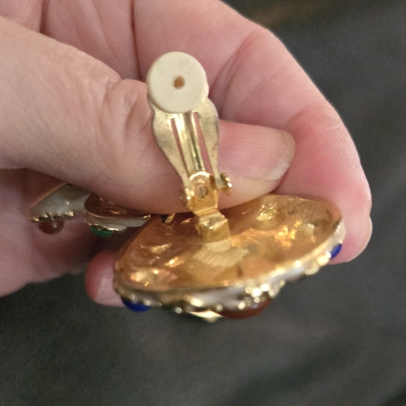 New York & Co. Elegant Multicolor Statement Clip On Earrings - Picture 6 of 6